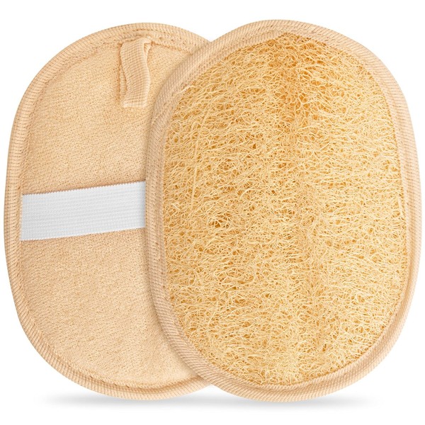 Egyptian Natural Loofah Pad Exfoliating Body Scrubber - Vegan Double Sided Lu...