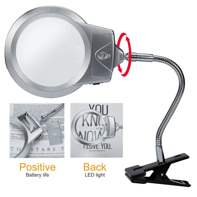 POPSTORE LED Light Clip Type Hose Light Table Top Magnifier