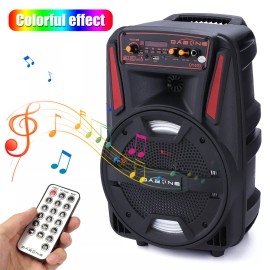 Unbranded 8" Portable Bluetooth Outdoor Party Speaker Heavy Bass Sound Remote FM +Mic