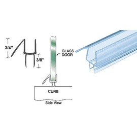 CRL Co-Extruded Clear Bottom Wipe with Drip Rail for 1/2" Glass - 95 in long