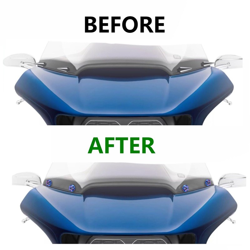 TDZ Blue Titanium Windshield Bolts, Windscreen Screws, Fairing Bolts for