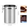 Coffee Container Large Airtight Stainless Steel Black Kitchen Storage Canister(Silver