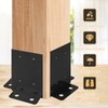 Cskunxia 8Pcs Anchor Base, Black Powder-Coated Brackets, Heavy Duty Wood
