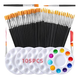 105 Pinceles Para Gouache Oleo Acrílico Acuarela Lienzo