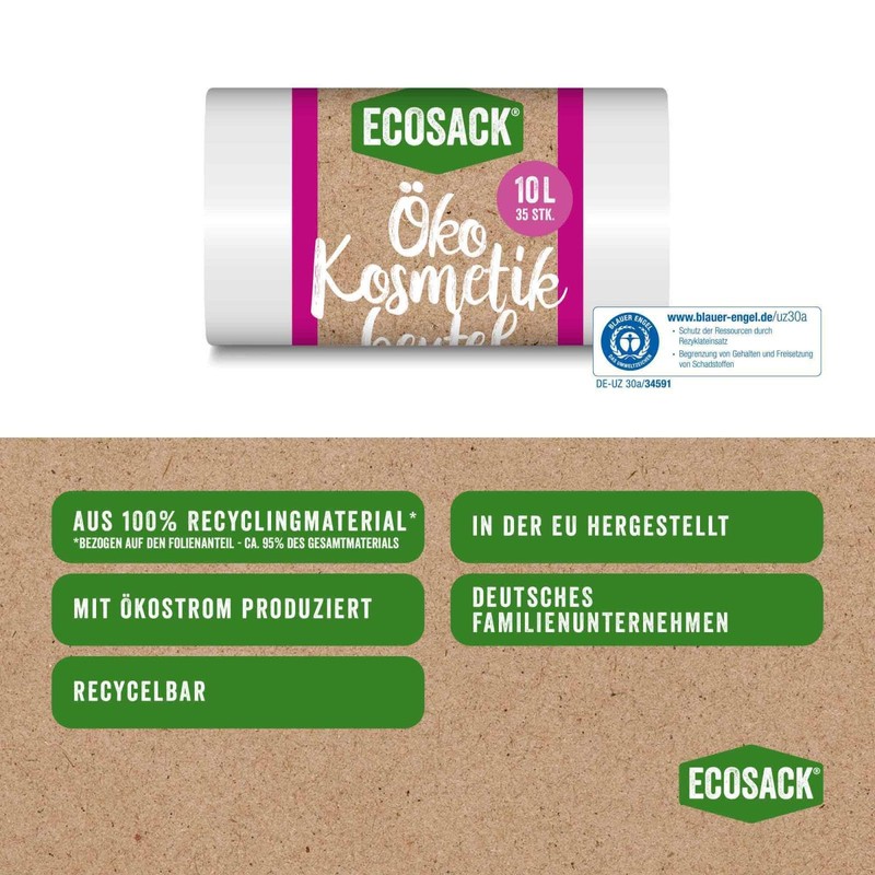 ECOSACK Eco bin liners, 10 litres, 10 rolls (350 pieces),