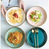 KeyChefLAB 8.25-Inch Porcelain Ceramic Deep Dish Plates for Kitchen, White