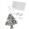 Silver Metal Engraved Tree Shaped Christmas Hanging Ornament Reads O