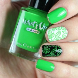 Whats Up Nails - Nip it in the Bud Stamping Polish Light Green Creme Lacquer for Stamped Nail Art Design 7 Free Cruelty Free Vegan