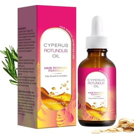 Cyperus Rotundus Oil, Nature Cyperus Rotundus Oil for Hair Removal, Reducing Body Hairs Growth Smooth Skin & Hair Removal for All Skin Types 60ml