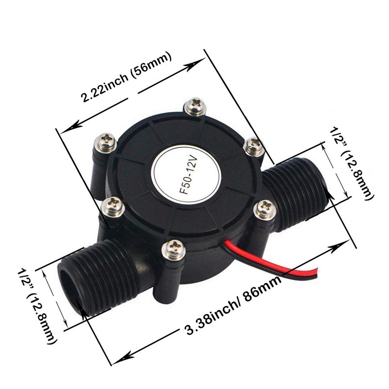 Beduan Micro Water Turbine Generator Hydroelectric Power G1/2" Male Thread