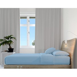 Hometex Microfibre Fitted Sheet - Single, Light Blue