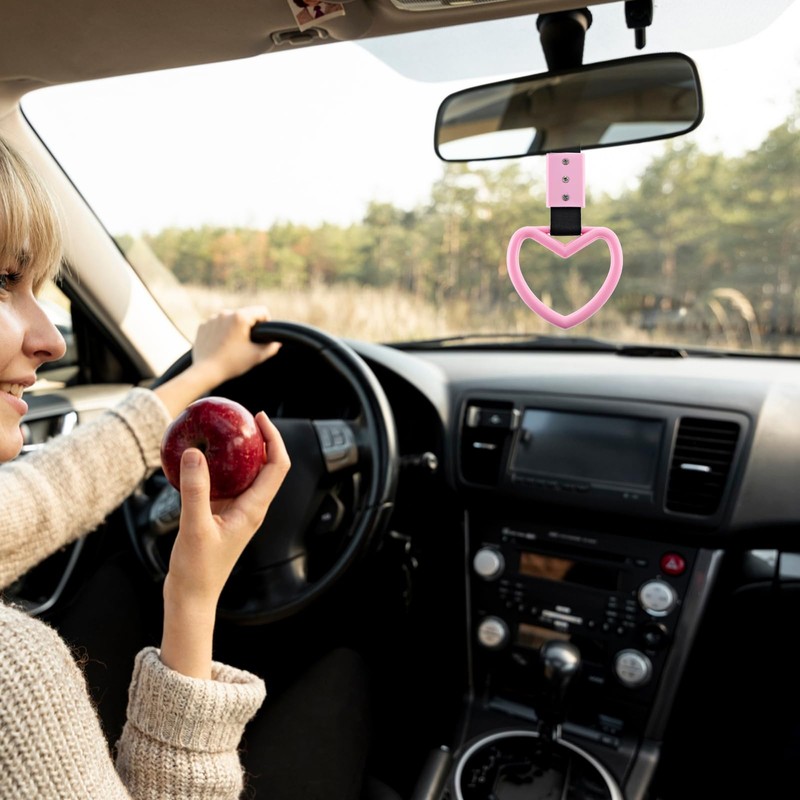 2 PCS Car Heart Hanging Accessories Drift Charm Pink Heart