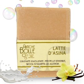 Antiche Bolle - Natural Solid Soap with Olive Oil and Donkey Milk - Moisturising, Soothing and Anti-Inflammatory for Dry, Sensitive and Delicate Skin - 100g