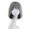 Bob Short Hair Wig Heat Resistant Synthetic Gray Breathable Fluffy