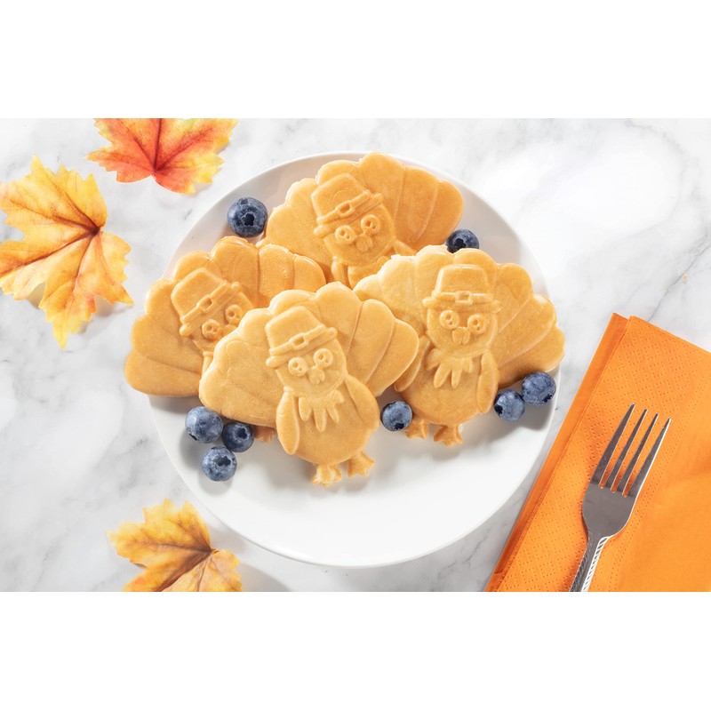 Thanksgiving Turkey Mini Waffle Maker- Make Holiday Breakfast Special for