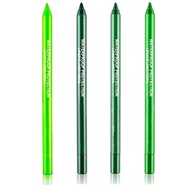 Go Ho 4 Colors Green Eyeshadow Pencil Set,Metallic Eyeliner Pencil Kit Matte&Shimmer Eyeshadow Stick Long Lasting Professional Eye Makeup Colorful Eye Liner for Women