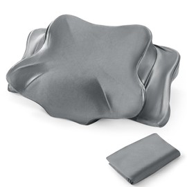 Thickened Satin Pillowcase, Elastic 16 * 24In Pillow Cover for Cervical Pillow or Memory Foam Pillows, Smooth & Soft Hair and Skin Friendly, Queen Size with Zipper Dark Grey