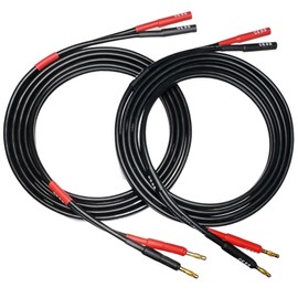 CESS-029-6f Male Banana Plug to Female Banana Jack Speaker Extension Cable, Silicone Cable, 2 Pack (6 Feet)