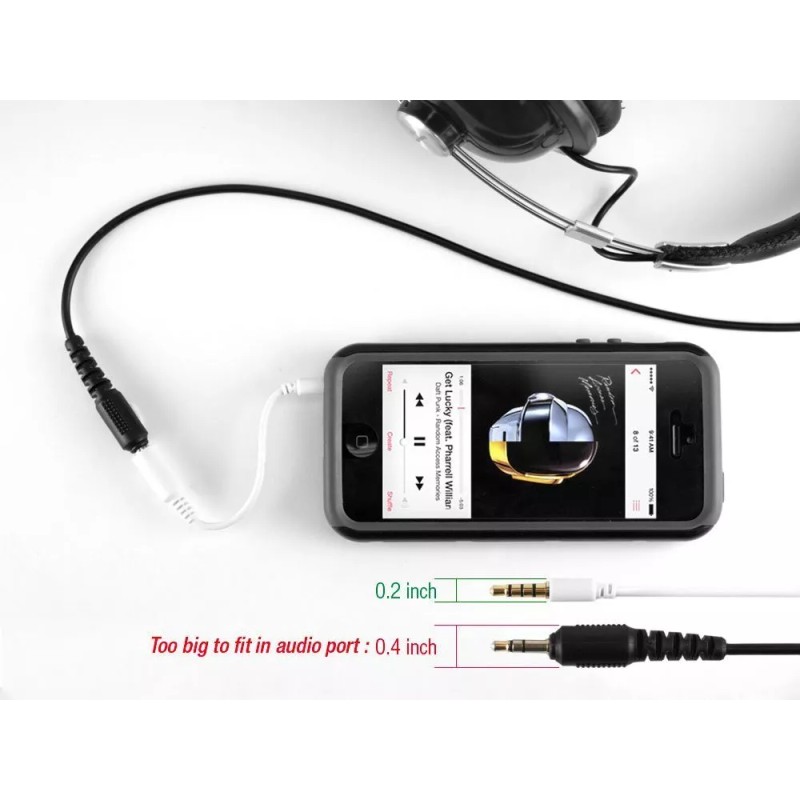 Generic Slim 3.5mm Pin to 3.5 mm Input Mini-Jack Adapter