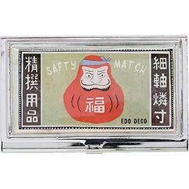 Maruwa Trade Business Card Holder EDO Match Label Card Case 3.66" x 2.28" x 0.39" Daruma