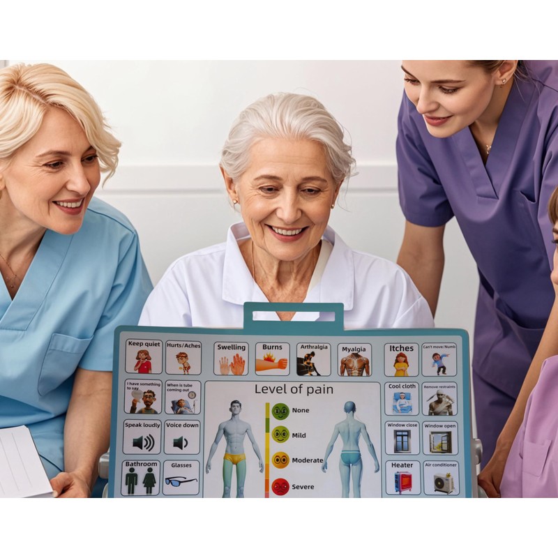 2 Pcs 15''x 11''Nonverbal Communication Board,for Patient、Stroke Therapy Equipment for