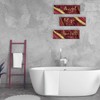 ONIZHITY 3Pcs Red and Gold Bathroom Decor Red Gold Wall