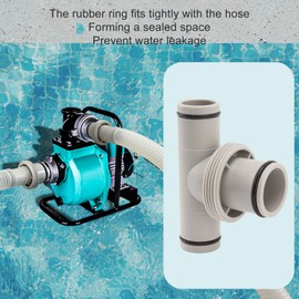 Dual Split Hose Plunger Valve, Pool Hose Adapter T Shape Threaded Pump Connector Hose Plunger for Pool Maintenance