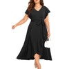 Talisea Black Plus Size Formal Dress Cocktail Wedding Guest Split
