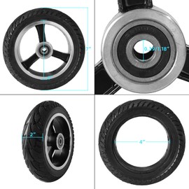 PRO CAKEN 200x50 8“x2” solid tire wheel for electric scooter balance car solid wheel explosion proof puncture tubeless tire parts
