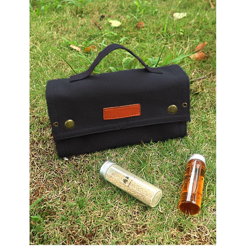 Travel Spice Kit, Portable Spice Bag with 10 Spice Jars,