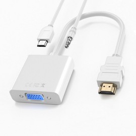 HDMI to VGA Adapter HDMI to VGA Converter Cable 0.25m D-SUB 15 Pin 1080P 60Hz HDMI Male to VGA Female Converter Connector for Laptop, Desktop, TV, Monitor, Projector, Raspberry Pi and More with Micro