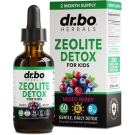 Zeolite Detox for Kids Liquid Drops - Advanced Clinoptilolite with Pure Vitamins B12 & D - Kids Gentle Body Daily Cleanse Focus & Speech Extra Clinoptilolite Zeolite Drops Detox Cleanse Supplement 2oz