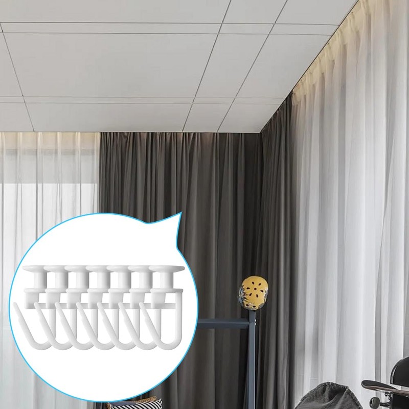Plastic White Curtain Hooks - 50 Pcs Track Gliders for