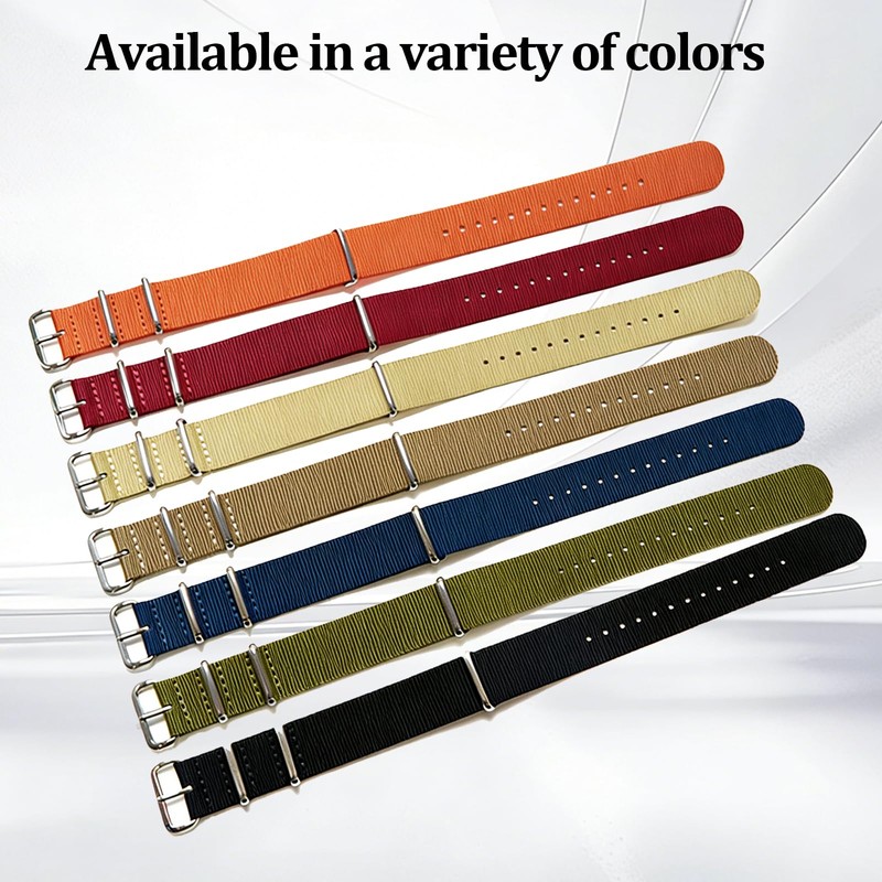 SUGARJAR 20mm Classic Military Nylon Watch Replacement Strap for Outdoor,