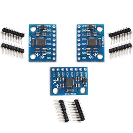 3 Pieces of GY-521 MPU-6050 MPU6050 3-Axis Accelerometer Gyroscope Modules, 6 DOF 6-Axis Accelerometer Gyroscope Sensor Modules with 16-bit AD Converter for Data Output, IIC/I2C, suitable for Arduino.