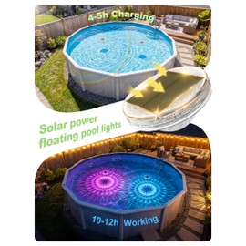 NIORSUN Floating Solar Pool Lights(2 Pack), IP68 Waterproof Solar Powered Pool Lights with Remote Control & Timer, 9 Lighting Colors& 3 Modes Floating Light for Inground Above Ground Pool, Hot Tubs