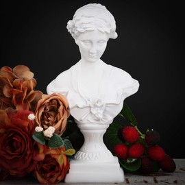 A.F.N.A.L Goddess Bust Statue Classical Tabletop Decoration Gift, Greek & Roman Mythology Art Indoor Replica Resin Sculpture for Home & Office, 8.7" H