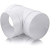 Round Pipe Connector 100 mm/4" T Connector 3 Way Adapter