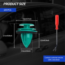 Rebvugr 90467-10188 100PCS Door Panel Clip, Retainer Clip with 1Pcs Plastic Fastener Remover, Retainer Clip Trim Bumper Push Fastener, Automotive Clip Fit for Chrysler Cirrus Jeep Dodge (90467-10188)