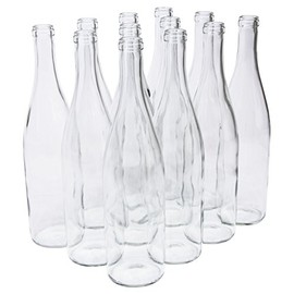 North Mountain Supply - LDC W82 Clear/Flint 750ml Glass California Hock Wine Bottle Flat-Bottomed Cork Finish - Case of 12 - Clear/Flint