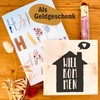 Willkommensgeschenk - Willkommen Holzbild + Reagenzglas zum Hinstellen opt. als