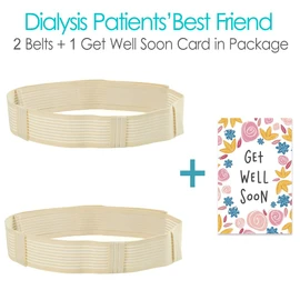 [2 Pack] PD Dialysis Belt Breathable Peritoneal Dialysis Accessories Peg J Tube Catheter Belts Holder Feeding Tube Supplies for Stomach Women Men Adults Beige