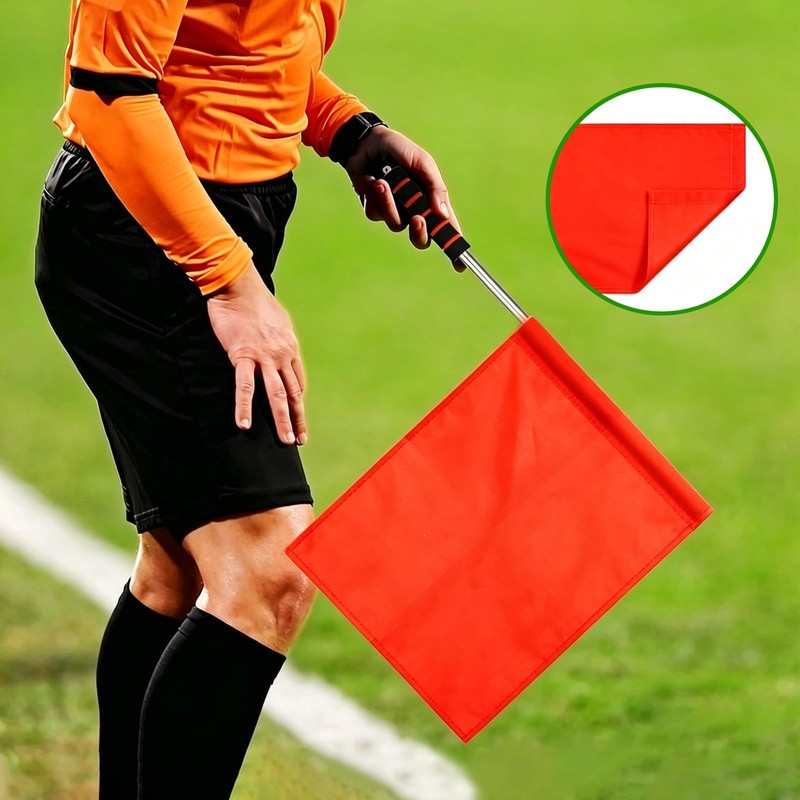 8 Pieces Solid Red Soccer Referee and Corner Flags