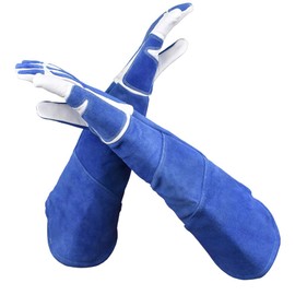 CPTDCL Anti-Bite Animal Gloves Soft Leather Thick Scratch Resistant Gloves Bite Resistant Protective Gloves (XL)