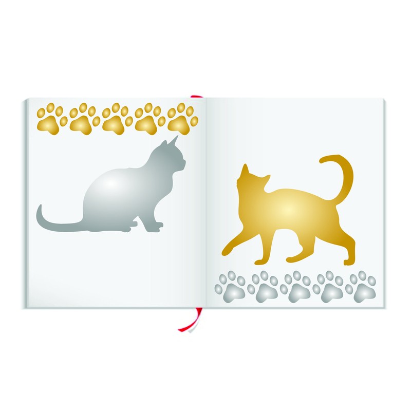 Cat Silhouette Stencil 11.5 x 11.5 cm (S) - Reusable