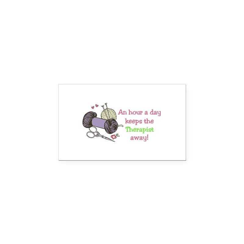 CafePress Knit Therapy Rectangle Car Bumper Magnet