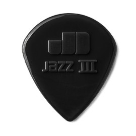 JIM DUNLOP Dunlop Jazz III Pick 6-Pack, Black Stiffo, 1.38mm