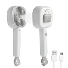 Cat Steam Brush for Shedding, Pet Hair Removal Comb, Water Brush for Cats Dogs Small Animals Grooming Long Short Haired with One-Click Release Button