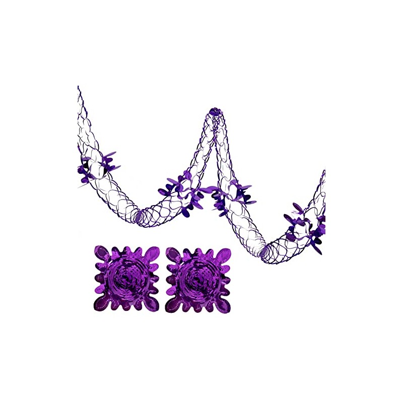 2 Pk Foil Garland Flower - Christmas Hanging Decoration Wall