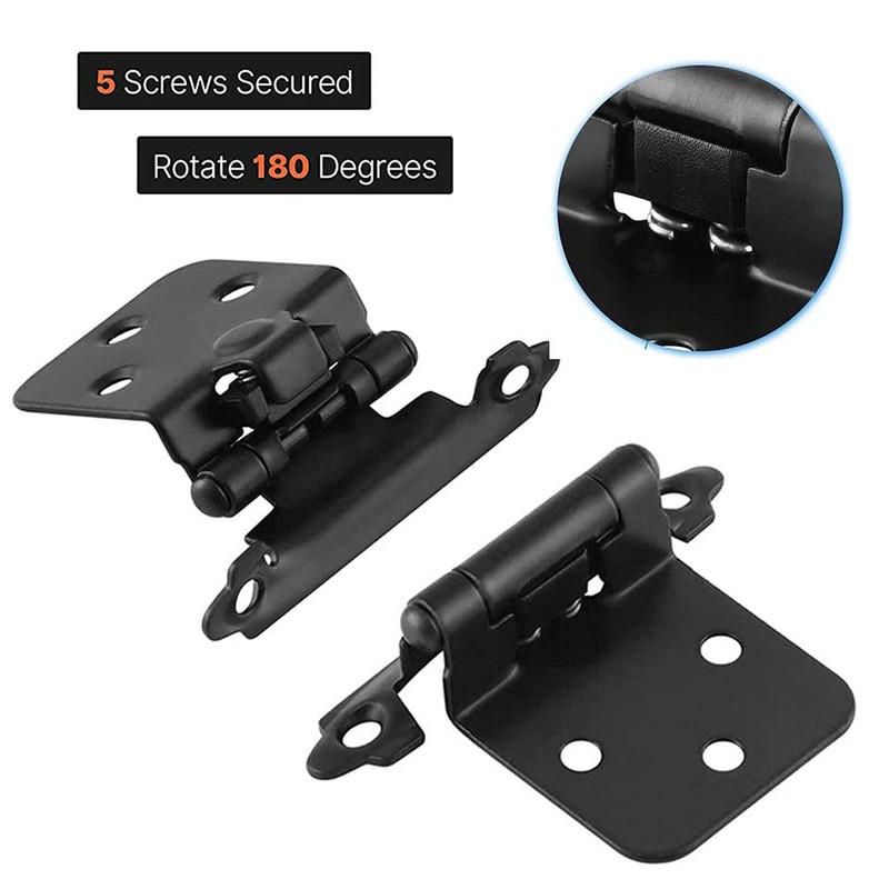 Bestgle 10 Pcs Overlay Door Cupboard Hinges, Metal Semi-Concealed Cupboard